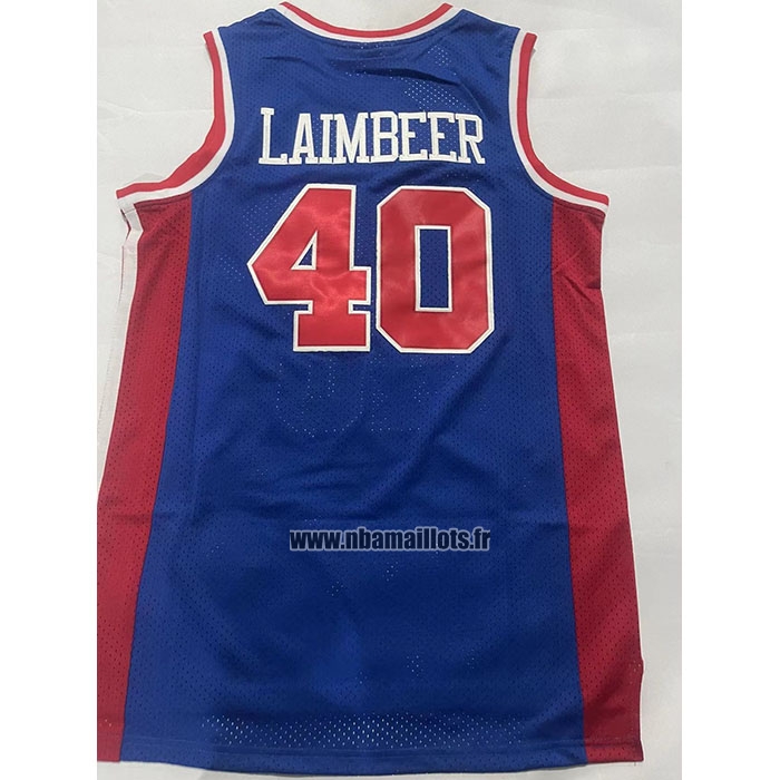 Maillot Detroit Pistons Bill Laimbeer NO 40 Mitchell & Ness 1988-89 Bleu